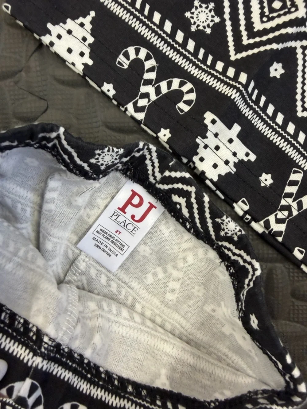 The Children's Place Black & White Holiday Sweater Pajama Set